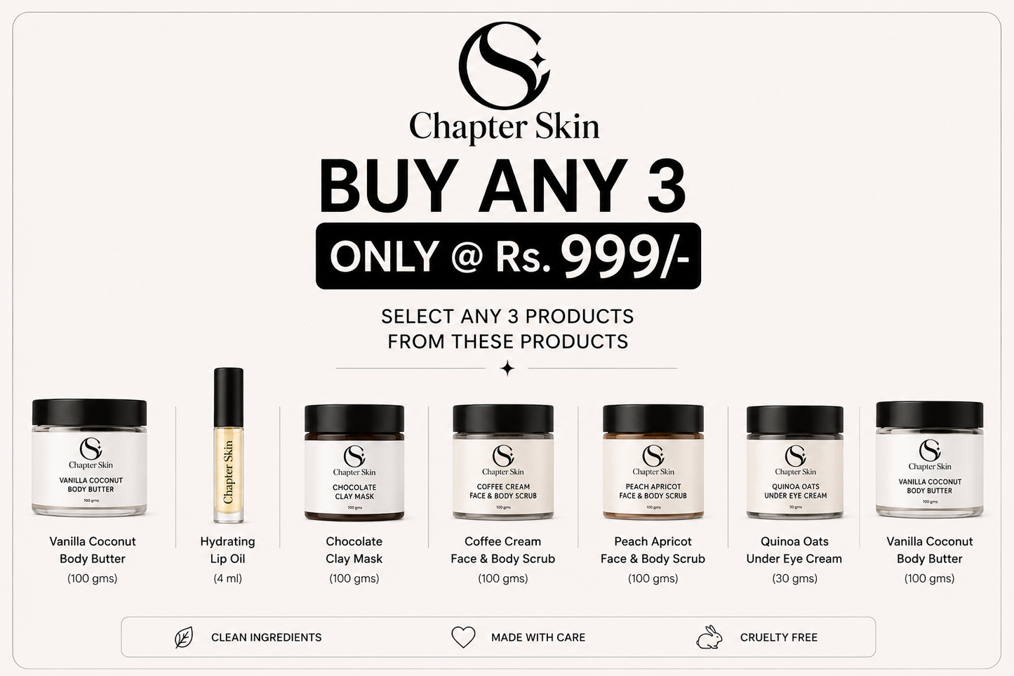 Buy Any 3 for ₹999 | Chapter Skin Bundle